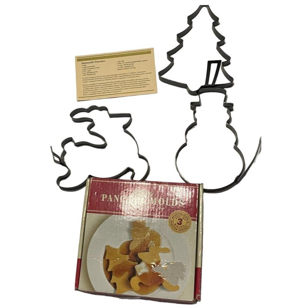 Vtg Williams Sonoma egg Pancake Molds Christmas reindeer snowman tree breakfast
